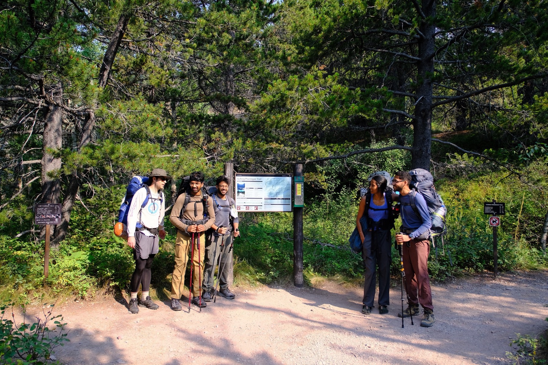 Setting off on the Iceberg/Ptarmigan trail at Many Glacier