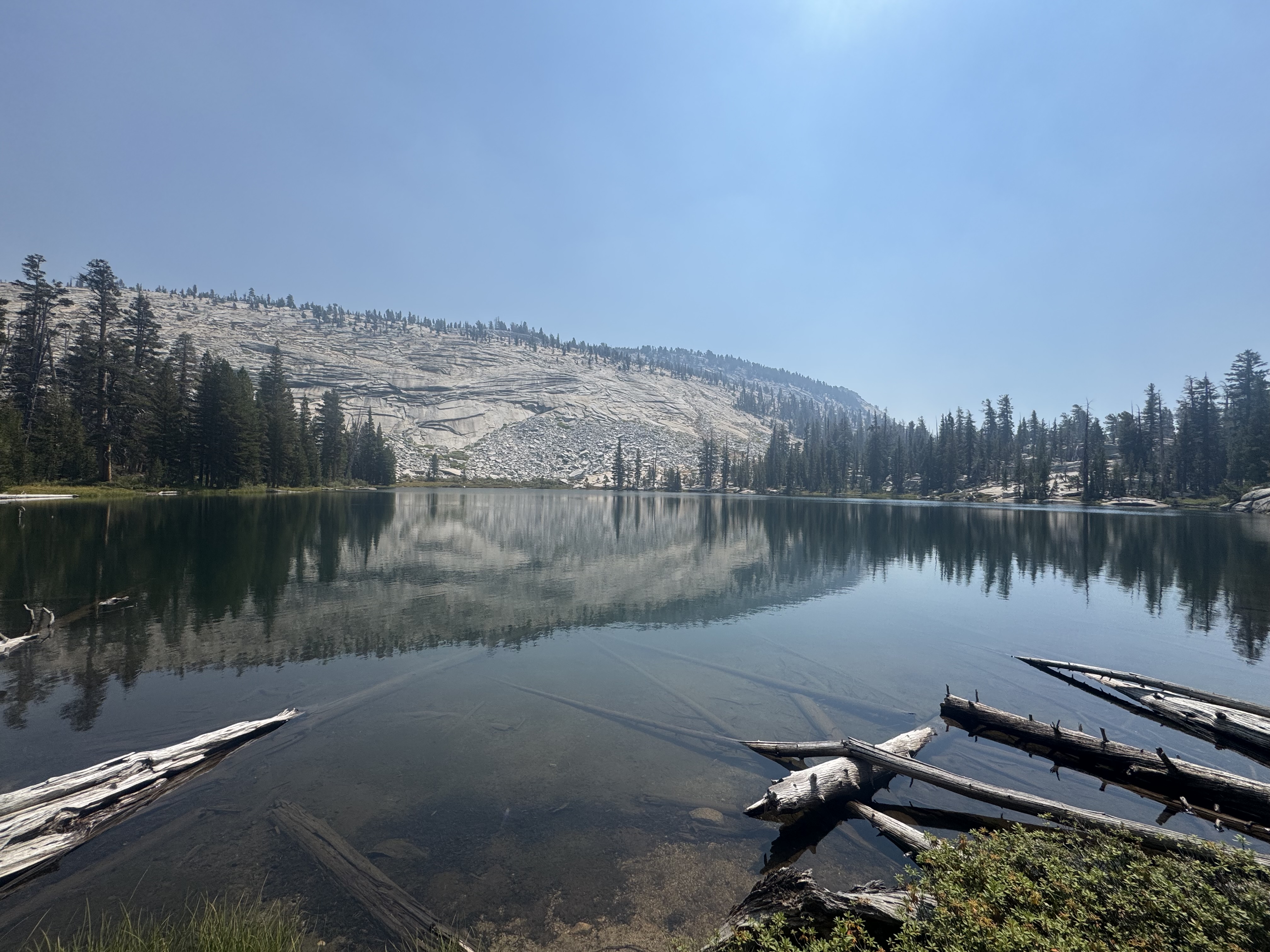 Trail section with granite and pines